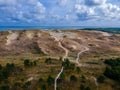 Aerial view of dead grey dunes in Curonian spit, Lithuania Royalty Free Stock Photo