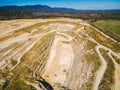 Aerial view of decommisioned limestone mine. Royalty Free Stock Photo