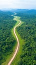 Aerial view of deforestation, environmental destruction, climate change Royalty Free Stock Photo