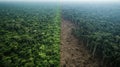 Aerial View of Deforestation in a Lush Rainforest Royalty Free Stock Photo