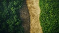 Aerial View of Deforestation and Remaining Rainforest Royalty Free Stock Photo