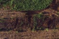Aerial view of deforested landscape from drone pov Royalty Free Stock Photo