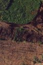 Aerial view of deforested landscape from drone pov Royalty Free Stock Photo