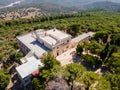 Aerial view of the Deir Al-Mukhraqa Carmelite Monastery in northern Israel