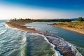 Aerial view of the delta of the river Alpheios in the Peloponnese