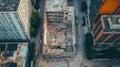 Aerial View of a Demolished Building in a City Royalty Free Stock Photo