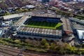 Aerial view of the Den football stadium in New Cross, south-east London