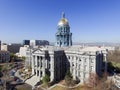 Aerial View of Denver Colorado Capital Building Royalty Free Stock Photo