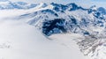 An aerial view of the Denver glacier close to Skagway, Alaska Royalty Free Stock Photo