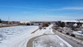 Aerial View of Des Moines, Iowa Skyline Royalty Free Stock Photo