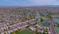 Aerial view desert Avondale small town city near of state capital Phoenix Arizona Royalty Free Stock Photo