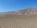 Aerial view of desert hills under blue sky in California`s Mojave desert, near Ridgecrest. Royalty Free Stock Photo