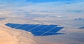 Aerial view of desert solar farm