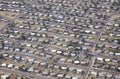 Aerial view of desert suburban homes in Tucson, Arizona