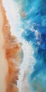 Photorealistic Ocean Painting With Aerial View And Bright Backgrounds