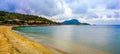 Aerial view of the Destenika beach in Greece, Halkidiki