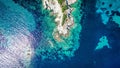 Aerial view of the Destenika beach in Greece, Halkidiki