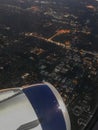 Aerial view of the Detroit Metropolitan area at night Royalty Free Stock Photo