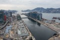 Aerial view of development of Kai Tak Airport, Kowloon city, Hong Kong Royalty Free Stock Photo