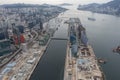Aerial view of development of Kai Tak Airport, Kowloon city, Hong Kong Royalty Free Stock Photo