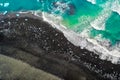 Aerial view of Diamond Beach volcanic beach in Iceland