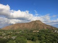 Aerial view of Diamondhead crater Royalty Free Stock Photo