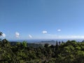 Aerial view of Diamondhead, Kapahulu, Kahala, Pacific ocean seen from the mountains Royalty Free Stock Photo