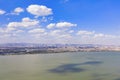 Aerial view of Dianchi lake and Kunming Royalty Free Stock Photo