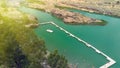 Aerial view of Dierkes Park Lake with tourists in summer on a beautiful sunny day, Twin Falls, Idaho Royalty Free Stock Photo