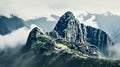 Aerial View Of Digitally Enhanced Inca Ruin: Machu Picchu In High Contrast