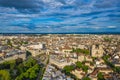 Aerial view of Dijon city under summer blue sky