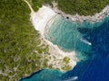 Aerial view of Dimitri Eliodoro beach, on the island of Corfu. Greece