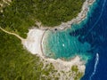 Aerial view of Dimitri Eliodoro beach, on the island of Corfu. Greece