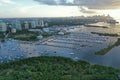 Aerial view Dinner Key Marina and anchorage in Coconut Grove, Miami, Florida Royalty Free Stock Photo