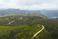 Aerial view of a dirt track in the Grose Valley in The Blue Mountains in Australia Royalty Free Stock Photo