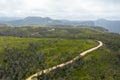 Aerial view of a dirt track in the Grose Valley in The Blue Mountains in Australia Royalty Free Stock Photo