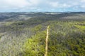 Aerial view of a dirt track in the Grose Valley in The Blue Mountains in Australia Royalty Free Stock Photo