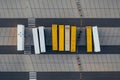 Aerial view of the distribution center, drone photography of the industrial logistic zone.