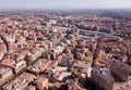 Aerial view of district of Lleida with modern apartment buildings, Catalonia