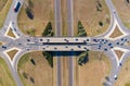 Aerial view of a diverging diamond interchange in Malbis, Alabama Royalty Free Stock Photo