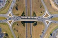 Aerial view of a diverging diamond interchange in Malbis, Alabama Royalty Free Stock Photo