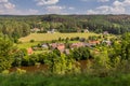 Aerial view of Dobronice u Bechyne village, Czech Republ Royalty Free Stock Photo