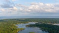 Aerial view of Dog River and Mobile Bay in Theodore, Alabama Royalty Free Stock Photo