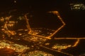 Aerial view of the Doha city at night Royalty Free Stock Photo