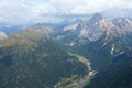 Aerial view in Dolomites Royalty Free Stock Photo