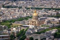 Aerial view of Dome des Invalides in Paris Royalty Free Stock Photo