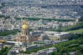Aerial view of Dome des Invalides in Paris France Royalty Free Stock Photo