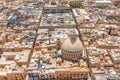 Aerial view dome Lady of Mount Carmel church, St.Paul`s Cathedral in Valletta city center, Malta