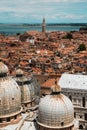 Aerial view of Domed Roof of Saint Marks Cathedral in Venice, It Royalty Free Stock Photo