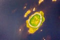 Aerial view of Doon Fort by Portnoo - County Donegal - Ireland. Royalty Free Stock Photo